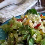 Chopped Greek Salad with Pita Chip Croutons
