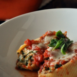 Stuffed Shells with Eggplant, Ricotta & Greens