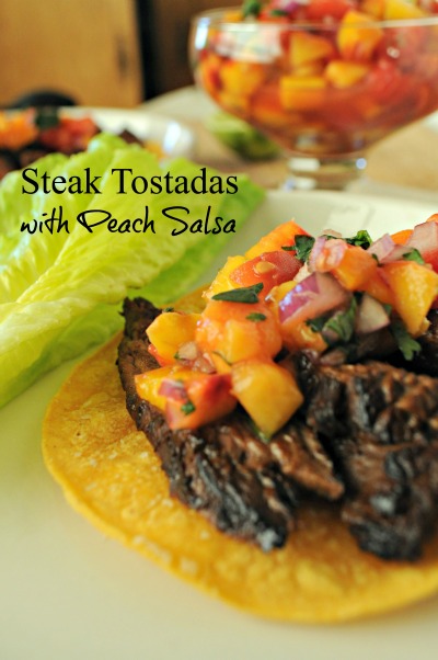 Grilled Steak Tostadas with Fresh Peach Salsa, www.mountainmamacooks.com Grilled Steak Tostadas with Fresh Peach Salsa, www.mountainmamacooks.com