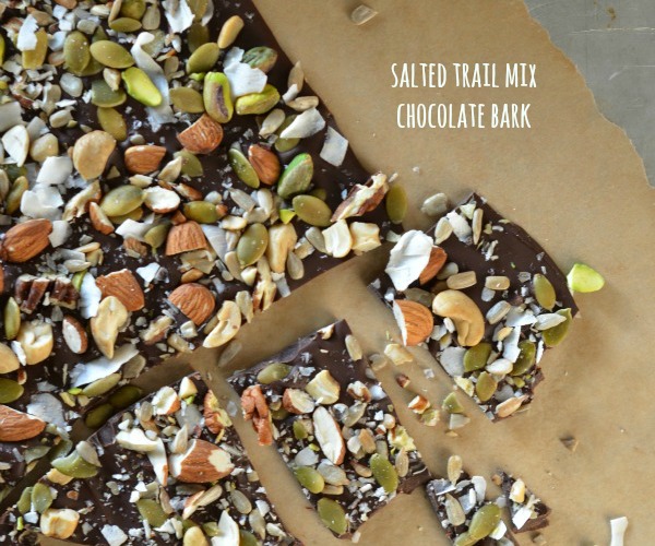 Salted Trail Mix Chocolate Bark- feature, www.mountainmamacooks.com
