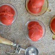 strawberry balsamic sorbet recipe feature, www.mountainmamacooks.com