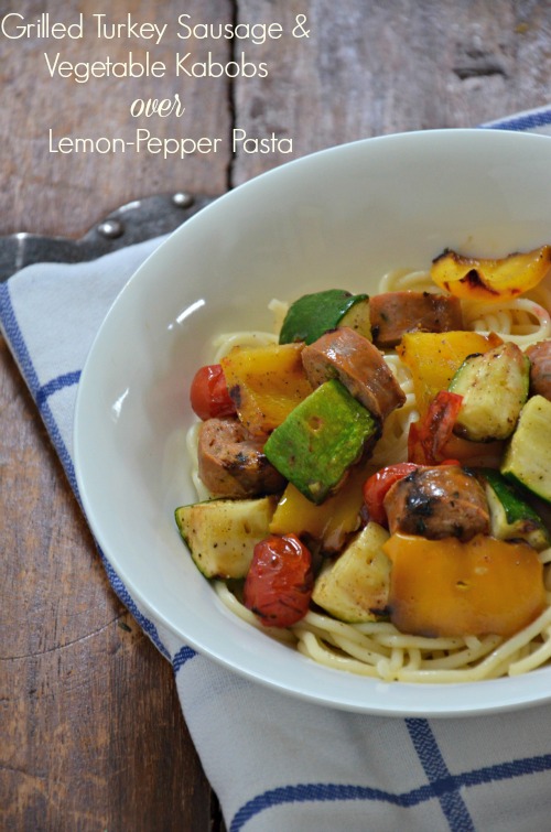 Grilled Turkey Sausage & Veggie Kabobs + a Giveaway! Mountain Mama Cooks