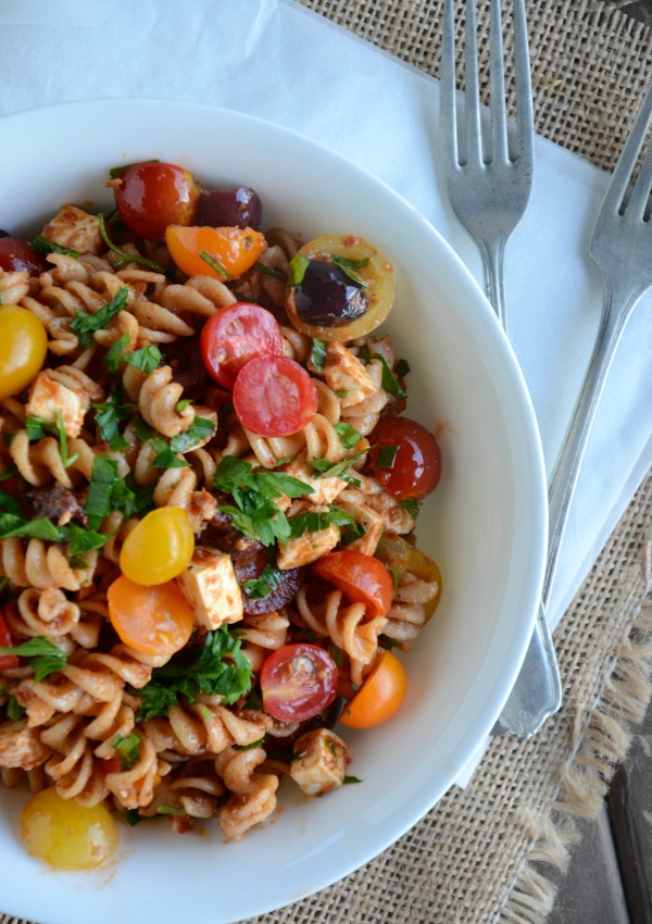 cold tomato sauce pasta salad
