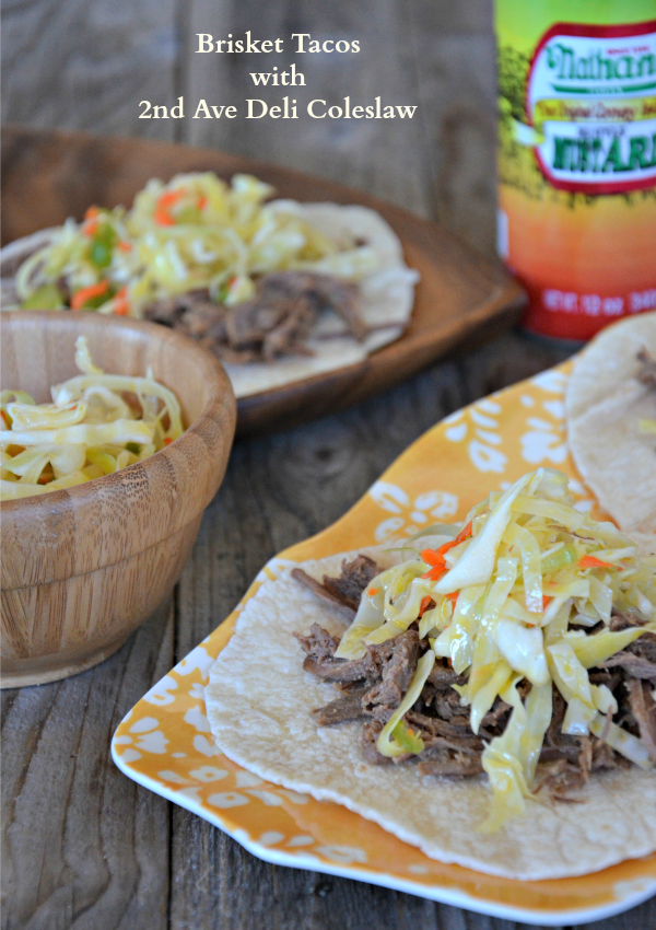 Happy Hanukah & Brisket Tacos with 2nd Ave Deli Coleslaw Mountain