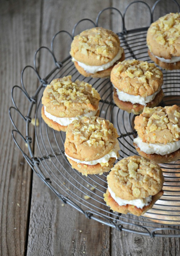 Peanut Butter & Honey Potato Chip Sandwich Cookies with Honey
