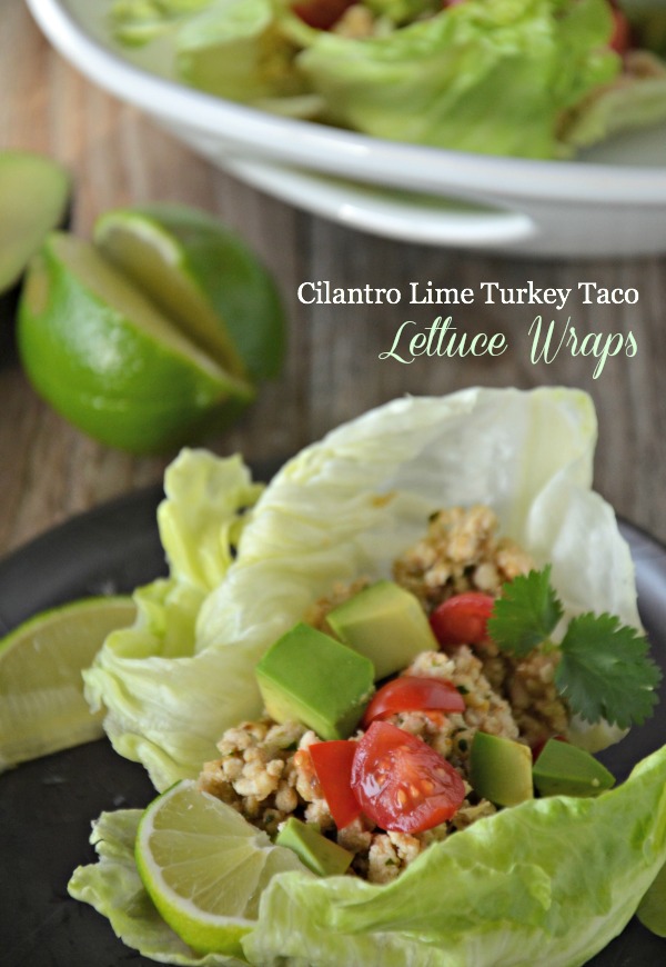 Cilantro Lime Turkey Taco Lettuce Wraps
