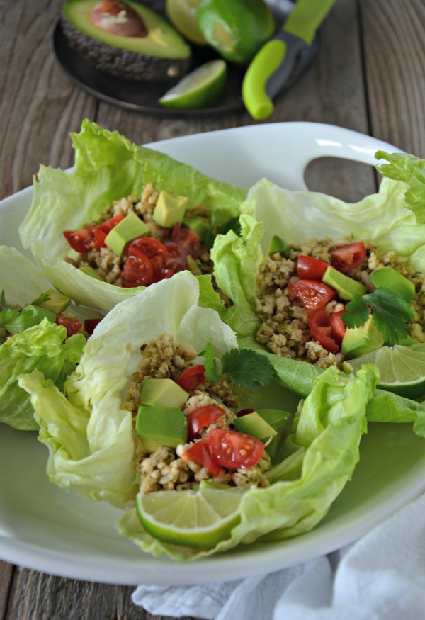 Cilantro-Lime Turkey Taco Lettuce Wraps | mountainmamacooks.com