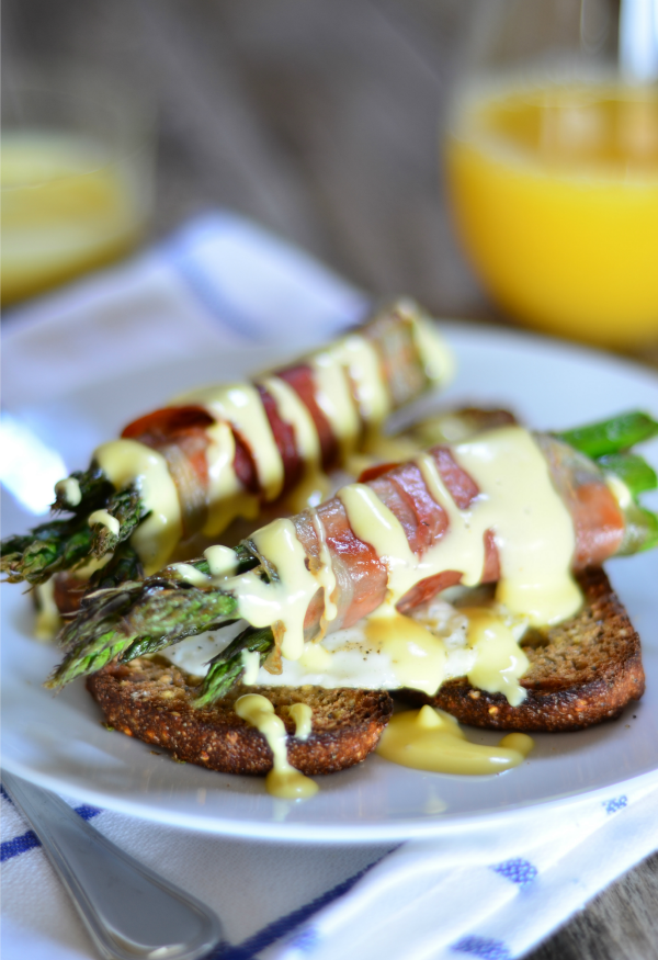 Prosciutto Wrapped Asparagus Eggs Benedict Mountain Mama Cooks