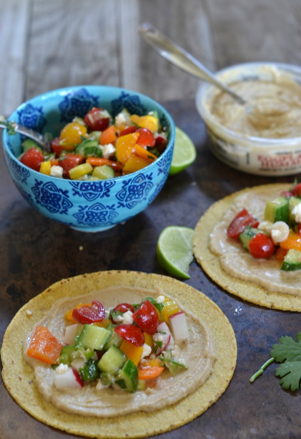 Hummus and Mexican Chopped Salad Tacos Mountain Mama Cooks