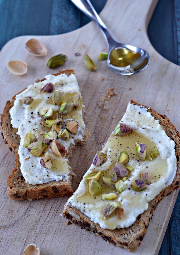 Ricotta Toast with Honey and Pistachios Mountain Mama Cooks