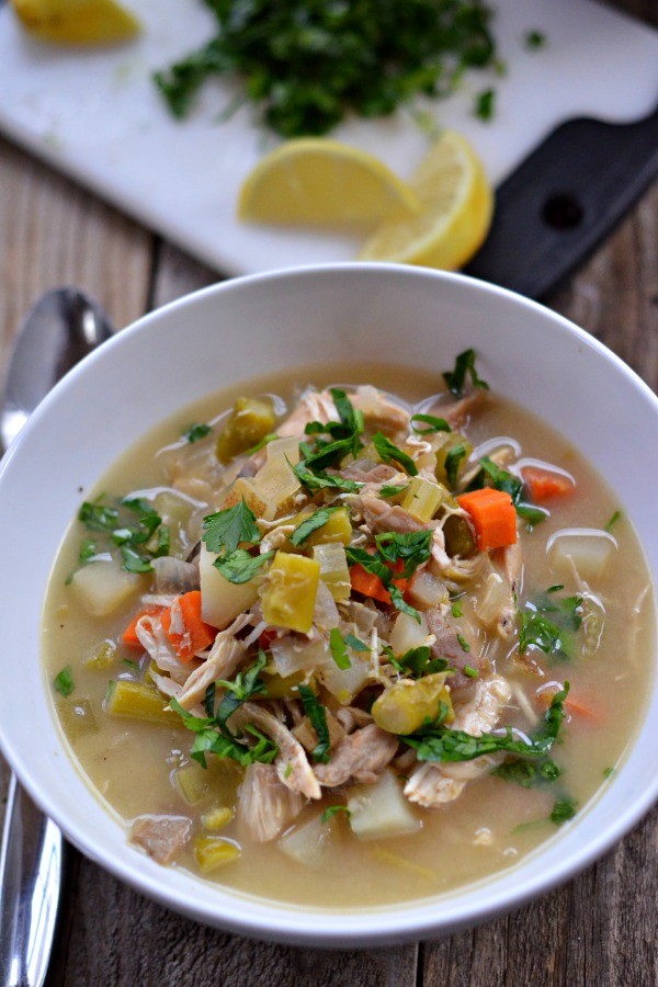 Slow Cooker Chicken Pot Pie Soup - Mountain Mama Cooks